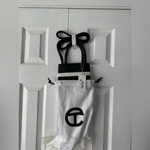 Telfar Black Faux Leather Small Shopping Bag NWT